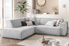 KAWOLA Sofa SAMU Ecksofa Cord hellgrau Recamiere links 72 x 224 x 254 cm Bild 2