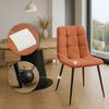 CLP 4er Set Esszimmerstuhl Tilde gepolstert mit Rückenlehne bis 150 kg belastbar,orange Stoff Bild 4