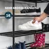 Schuhregal für 16 Paar Schuhe aus mattschwarzem Metall mit 4 Ablagen Bild 3