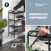 Schuhregal für 16 Paar Schuhe aus mattschwarzem Metall mit 4 Ablagen Bild 5