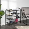 Schuhregal für 16 Paar Schuhe aus mattschwarzem Metall mit 4 Ablagen Bild 2