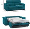 Dmora 3-Sitzer Schlafsofa Nus, Schlafsofa fürs Wohnzimmer, gepolstert, abnehmbar, 100 % Made in Italy-Qualität, 225x95 h100 cm, Hellblau Bild 3