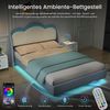 HOMAVO 90×200 cm Polsterbett, Kinderbett, blau, Samt, Einzelbett, mit LED-Beleuchtung Bild 3