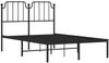 vidaXL Bettgestell mit Kopfteil, Metall, Schwarz, 120x200 cm Bild 4