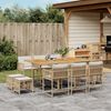 vidaXL 11-tlg. Garten-Essgruppe mit Kissen Beige Poly Rattan 3211516 Bild 1