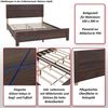 Queen Size Bett HWC-P44, Doppelbett Bettgestell mit Lattenrost, 160x200cm ~ Walnuss-Optik Bild 2