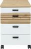 Rollcontainer Glenn, Holzwerkstoff, Weiß, Holzfarben, 45 x 66 x 55 cm Bild 2