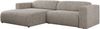 Ecksofa PASADENA, freistehendes Ecksofa, breite Armlehnen, Federsitz - links - Beige Stoff Bild 4