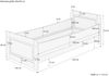 Seniorenbett extra hoch 90x220 Einzelbett Rollrost Holzbett Massivholz Kiefer Bett 60.42-09-220 Bild 5