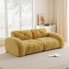 2-Sitzer Modulsofa H 76 x T 204 x B 95 cm aus Chenille, rahmenlos, gelb Bild 2