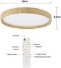 ZMH LED Deckenleuchte Wohnzimmer – Holzoptik Wohnzimmerlampe Ø40cm Schlafzimmer Deckenleuchte 43W Dimmbare Schlafzimmerlampe mit Fernbedienung Bild 4