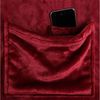 Wohndecke flauschige, tragbare Kuscheldecke mit Ärmeln und Fußtasche, Gräfenstayn, warme Ärmeldecke - TV Decke zum Anziehen - 180x150cm bordeaux Bild 2