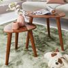 Design Satztisch WL5.574 Sheesham Massivholz Beistelltisch 2er Set Klein, Couchtisch Set 2 Holz Tische, Massivholz Wohnzimmertisch, Schmaler Sofatisch Ablagetisch Bild 2