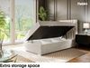 MEBLINI Boxspringbett DALIA 80x200 cm mit Bettkasten - H4/Creme Samt Gepolstert Einzelbett mit Topper & Taschenfederkern-Matratze - 80x200 Links Bild 5