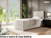 MEBLINI Boxspringbett DALIA 80x200 cm mit Bettkasten - H4/Creme Samt Gepolstert Einzelbett mit Topper & Taschenfederkern-Matratze - 80x200 Links Bild 4
