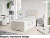 MEBLINI Boxspringbett DALIA 80x200 cm mit Bettkasten - H4/Creme Samt Gepolstert Einzelbett mit Topper & Taschenfederkern-Matratze - 80x200 Links Bild 2