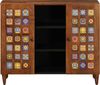 vidaXL Sideboard mit Regal Walnuss 90 x 33,5 x 75 cm Massivholz Mango 4018252 Bild 3