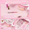 2-in-1 Kinder Schminktisch-Set aus Holz mit Hocker für Kinder von 3–7 Jahren Rosa + Weiß Bild 5
