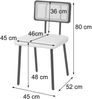 2er-Set Esszimmerstuhl HWC-K88, Lehnstuhl Stuhl, Holz Poly-Rattan Metall Bouclé ~ Stoff/Textil weiß Bild 3