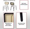 2er-Set Esszimmerstuhl HWC-K88, Lehnstuhl Stuhl, Holz Poly-Rattan Metall Bouclé ~ Stoff/Textil weiß Bild 2