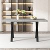 Esstisch mit MDF-Tischplatte in Betonoptik & Metallgestell, 140x80x76 cm, Grau/Schwarz Bild 2