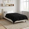 vidaXL Ganzjahresbettdecke Gepolstert Schwarz 155 x 220 cm Mikrofaser 42026020 Bild 4