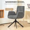HOMCOM Relaxsessel Drehbar Sessel mit Armlehne, Wolle-Leinenoptik (Loungesessel, 1-St, Polsterstuhl), für Wohnzimmer, Schlafzimmer, Dunkelgrau Bild 4