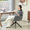 HOMCOM Relaxsessel Drehbar Sessel mit Armlehne, Wolle-Leinenoptik (Loungesessel, 1-St, Polsterstuhl), für Wohnzimmer, Schlafzimmer, Dunkelgrau Bild 2