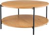 CLP Couchtisch Edduma rund aus Holz 2 Ebenen Metallgestell schwarz,natura Ø 80 cm Bild 4