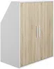 Vente-unique - ADEZIO Kleine Schlafzimmeraufbewahrung Holz, Platte BeigeWeiß - B 50 cm x H 110 cm x L 91,3 cm Bild 2
