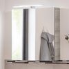 FACKELMANN SBC A-VERO Gäste WC Spiegelschrank 50 cm breit, Braun hell, Türanschlag rechts + Aufsatzleuchte Bild 2