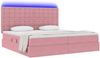 vidaXL Bett mit Stauraum und LED mit Matratze Rosa 200 x 200 cm Samt 3372812 Bild 3