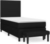 vidaXL Boxspringbett mit Matratze Schwarz 90x190 cm Stoff 3136399 Bild 2