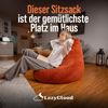 LazyCloud Sitzsack für Erwachsene mit integrierter [Nackenstütze] Cord | XXL Indoor Bean Bag mit Füllung | perfekt als Chill-, Lese- oder Gaming Sessel (90 x 80 x 70 cm) (Korallrot) Bild 2