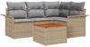 vidaXL Gartensofa-set mit Kissen 5 pcs Beige Poly-Rattan 3347322 Bild 2