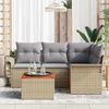 vidaXL Gartensofa-set mit Kissen 5 pcs Beige Poly-Rattan 3347322 Bild 3