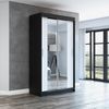 Schwebetürenschrank NEO 2-türig Schrank 120 cm (mit Spiegel) Farbe: Schwarz , weiß Bild 2