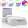 vidaXL Ottoman-Bett mit Matratzen & LEDs Hellgrau 120x190 cm Samt 3314306 Bild 5