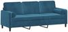 vidaXL 3-Sitzer-Sofa mit Zierkissen Blau 180 cm Samt 3200900 Bild 3
