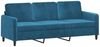 vidaXL 3-Sitzer-Sofa mit Zierkissen Blau 180 cm Samt 3200900 Bild 4
