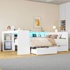 Merax Daybett Doppelbett Tagesbett 140x200cm mit 2 Schubladen, Jugendbett Stauraumbett mit Led und Ladefunktion, Schlafsofa, Weiß Bild 3