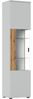 Glasvitrine >ALVERNO< in Asche/Coast Evoke Eiche Lamelle-Dekor - 50x208x40 (BxHxT) Bild 3