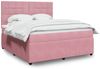 vidaXL Boxspringbett mit Matratze Rosa 180x200 cm Samt 3292411 Bild 1