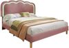 Polsterbett 140×200 cm aus Samt-Stoff mit LED-Kopfteil, rosa Bild 5
