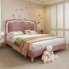 Polsterbett 140×200 cm aus Samt-Stoff mit LED-Kopfteil, rosa Bild 3