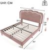 Polsterbett 140×200 cm aus Samt-Stoff mit LED-Kopfteil, rosa Bild 4