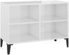 vidaXL TV-Schrank mit Metallbeinen Hochglanz-Weiß 69,5x30x50cm 805938 Bild 2