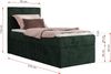 Boxspringbett TILIANO 90x200 Cord inkl. Bettkasten, Einzelbett 7-Zonen Multipocket-Matratze & Topper, Modernes Design mit hohem Kopfteil - Dunkelgrün Cordstoff - H4 - Topper Visco Bild 4