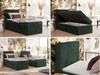 Boxspringbett TILIANO 90x200 Cord inkl. Bettkasten, Einzelbett 7-Zonen Multipocket-Matratze & Topper, Modernes Design mit hohem Kopfteil - Dunkelgrün Cordstoff - H4 - Topper Visco Bild 2