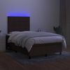 vidaXL Boxspringbett mit Matratze & LED Dunkelbraun 120x190 cm Stoff 3270200 Bild 4